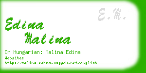 edina malina business card